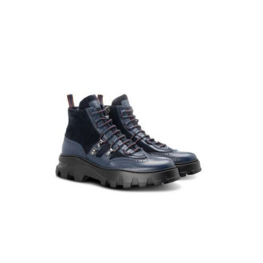 NAVY LEATHER BOOTS (44531)